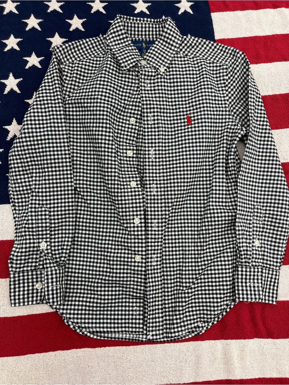 Polo Ralph Lauren Gingham Button-Down Shirt Boys Size Small 8